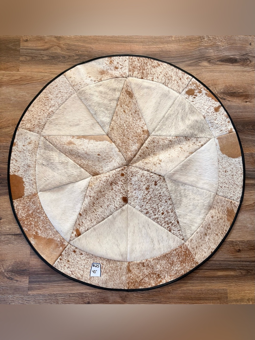 Authentic Cowhide Round Accent Rug